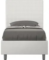 Letto imbottito Singolo 80x210 cm Sunny - Bianco,Similpelle,Contenitore