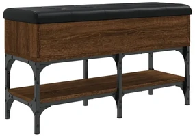 Panca per scarpe rovere marrone 82x32x45 cm legno multistrato