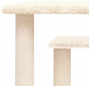 Pali tiragraffi per gatti con piattaforme crema 50 cm
