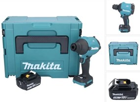 Soffiatore a batteria Makita DAS180F1J 18V Brushless + 1x batteria 3.0Ah + valigetta Makpac - senza caricabatterie