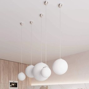 Lampadario a Sospensione in Acciaio e Vetro UGO Ø40 E27 Cromo