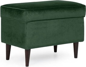 Pouf imbottito Ron in velluto verde - Blu78