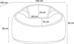 Puof a sacco blu scuro con rivestimento in velluto a coste Socrate – Bobochic Paris