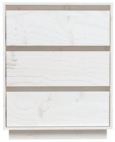 Credenza bianca 60x34x75 cm in legno massello di pino