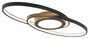 Plafoniera di design nera con LED integrato dimmerabile a 3 step - Axy
