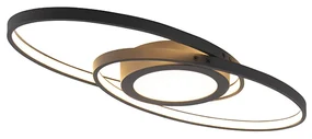 Plafoniera di design nera con LED integrato dimmerabile a 3 step - Axy