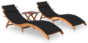 Lettini Prendisole 2 Pz Con Tavolo E Cuscini İn Legno Dacacia /