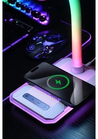 Immax 08988L - LED RGBW Lampada da tavolo dimmerabile con Qi di ricarica 30W/230V bianco