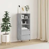 Credenza Grigio Cemento 40x36x110 cm in Legno Multistratocod mxl 78580