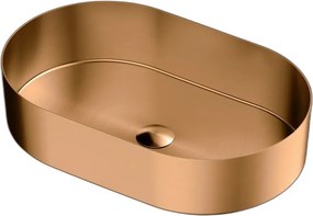 Lavabo da appoggio in acciaio inox finitura oro rosa | KJ5500RG - KAMALU