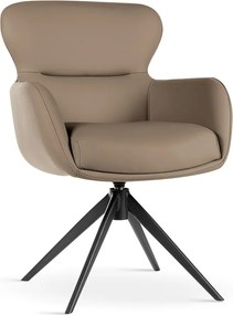 Sedia girevole Heather moka/nero – 62x64x87 cm