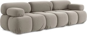Divano componibile beige con rivestimento in velluto 285 cm Lokua – Makamii
