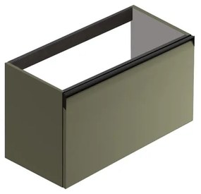 Mobile da bagno sospeso sotto lavabo Fusion L 79.5 x H 40 x P 45.5 cm verde salvia opaco, 1 cassetto