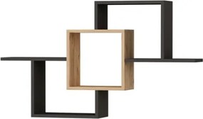 Mensola Sospesa 3 Vani A Cubo Design Moderno 120x22x80 Elena Rovere Antracite