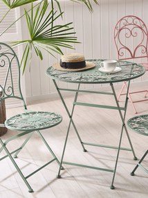 Set da balcone con 2 sedie ed un tavolo pieghevoli in metallo verde TRENTO Beliani