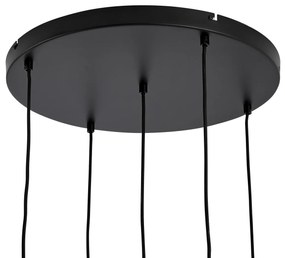 Lampada a sospensione Hotel Chic nera e oro con vetro verde 5 luci - Zuzanna