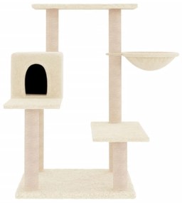 Albero per gatti con tiragraffi in sisal crema 82,5 cm
