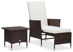 Set Divani da Giardino 2 pz con Cuscini in Polyrattan Marrone