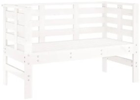 Panca da Giardino Bianca 111,5x53x71 cm Legno Massello di Pino