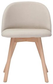 Sedie scandinave in tessuto naturale e legno massello di faggio (set di 2) CELESTE