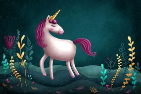 Carta da parati autoadesiva – Unicorno fiabesco