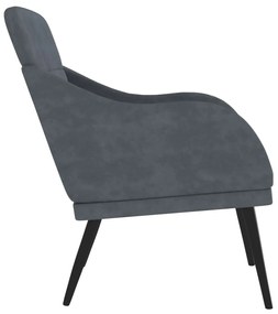 Poltrona grigio scuro 63x76x80 cm velluto