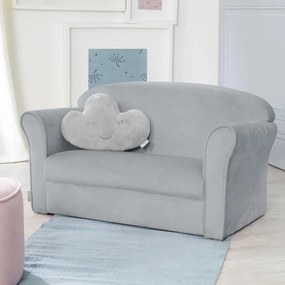 Divano per bambini in velluto grigio chiaro 78 cm Lil Sofa - Roba