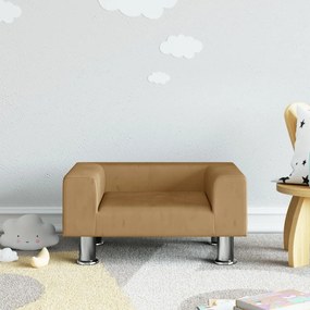 Divano Per Bambini Marrone 50x40x26,5 Cm İn Velluto /
