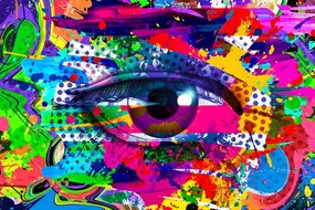 Stampa su tela – Occhio umano in stile pop art