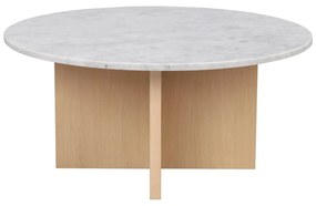 Tavolino rotondo in marmo bianco 90x90 cm Brooksville - Rowico