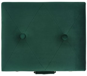 Sgabello con contenitore 40 cm in velluto verde