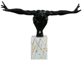 Grande statua SOLEDAD II in resina - L 75 x H 45 cm - Nero