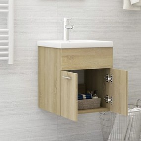 Mobile bagno con lavabo integrato rovere sonoma in truciolato