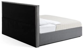 Letto matrimoniale imbottito grigio con contenitore, materasso e rete inclusi 160x200 cm Thessa Bold – Bonami Selection