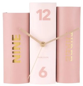 Orologio da tavolo rosa a forma di libro Book - Karlsson