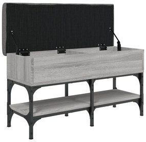 Panca porta scarpe grigio sonoma 82x32x45 cm legno multistrato