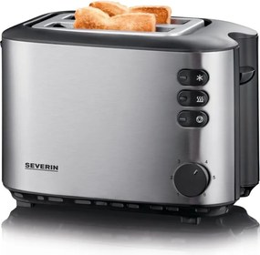 Severin AT 2514 - Tostapane per due fette 850W/230V acciaio inox/nero