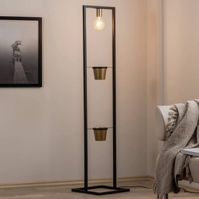 Lampada da terra Flores Luminex, Nero, Soggiorno / Sala da pranzo, Metallo, Moderno, Lampada da terra