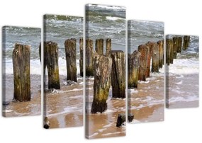 Quadri Quadro 5 pezzi Stampa su tela Mare spiaggia natura