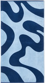 Telo mare in velluto con motivo ondulato Pia