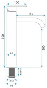 REA-B5510 - Miscelatore per lavabo ONTARIO 30 cm, finitura nichel