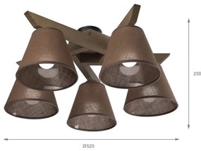 Brilagi - Lampadario LED ANTHONY 5xE14/40W/230V rovere noce/marrone