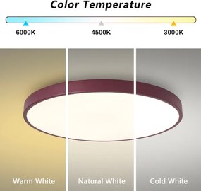 Brilagi-LED Dimmerabile lampada da soffitto POOL LED/60W/230V 3000-6000K 60 cm bordeaux+telecomando