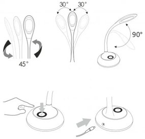 Lampada LED RGB da tavolo COSMOS 6,5W/230V bianco