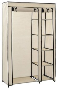 Armadio pieghevole crema 110x45x175 cm in tessuto