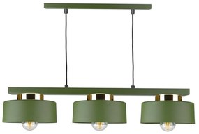 Lampadario a sospensione su cavo IGNIA 3xE27/60W/230V verde