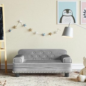 Divano Per Bambini Grigio Chiaro 70x45x30 Cm İn Velluto /