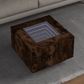 Tavolino Salotto Con Led Rovere Fumo 60x60x40 Cm Multistrato /