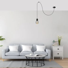 Lampadario a sospensione con filo TUBE 1xE27/15W/230V nero