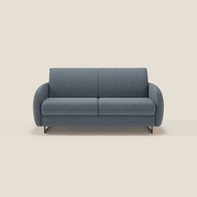 Ninfea divano letto Design Morbido con Piedini alti in Metallo e Materasso H18 cm in tessuto impermeabile T03 blu